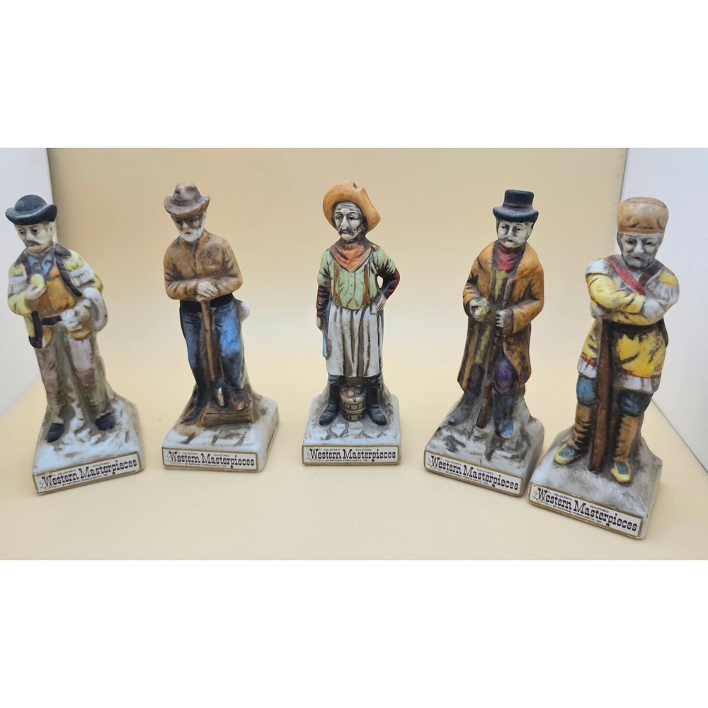Western Masterpieces Figurines Set of 5 Vintage Cowboy Decor Collectible